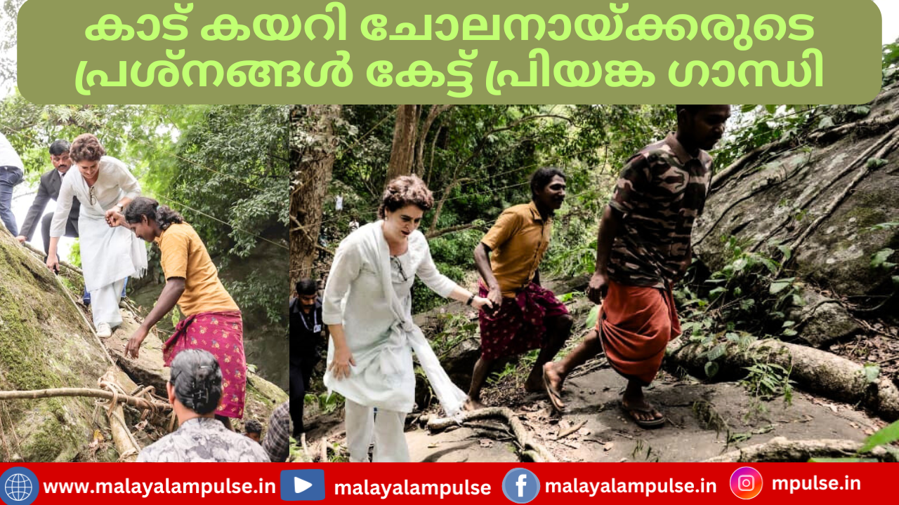 ചോലനായ്ക്കർ ആദിവാസി പ്രശ്നങ്ങൾ കേൾക്കാൻ പ്രിയങ്ക ഗാന്ധി കാട് കയറി