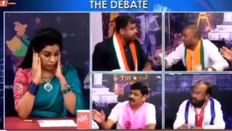 LIVE ചർച്ചയ്ക്കിടെ അടിയോടടി! ബിജെപി-കോൺഗ്രസ് നേതാക്കൾ തമ്മിൽ കയ്യാങ്കളി | Viral Hyderabad TV Fight